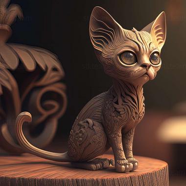 3D model Pixie bob cat (STL)